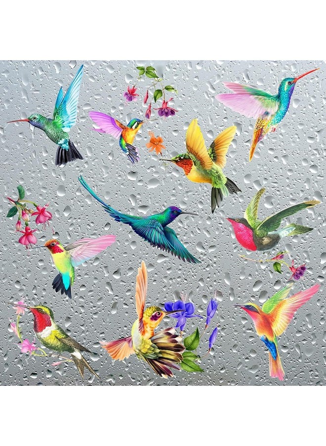 20 Pieces Large Size Hummingbird Window Hummingbird Decals For Window Anti-Collision Window Clings Decals To Prevent Bird Strikes On Window Glass Non Adhesive Vinyl Cling Hummingbird Stickers