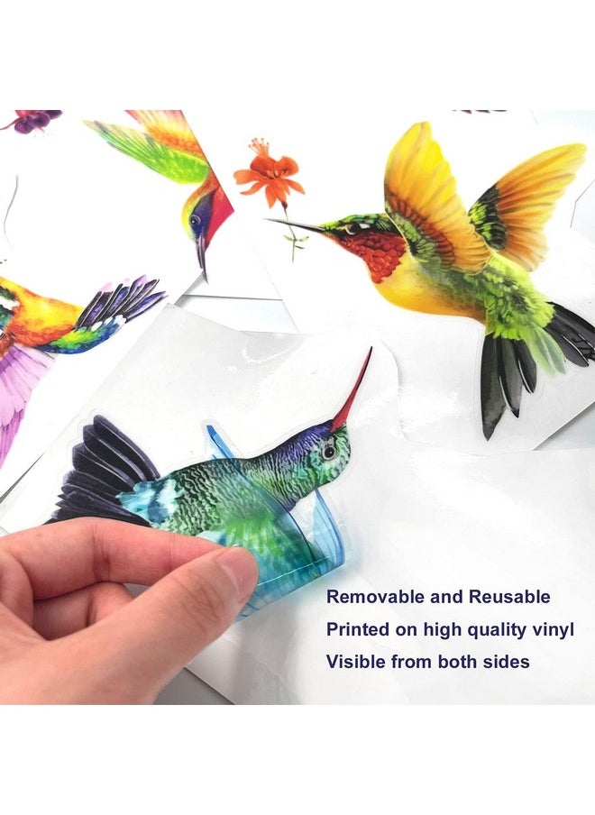 20 Pieces Large Size Hummingbird Window Hummingbird Decals For Window Anti-Collision Window Clings Decals To Prevent Bird Strikes On Window Glass Non Adhesive Vinyl Cling Hummingbird Stickers