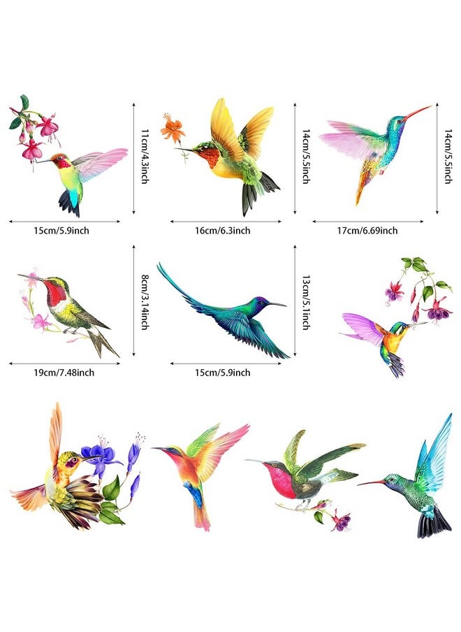 20 Pieces Large Size Hummingbird Window Hummingbird Decals For Window Anti-Collision Window Clings Decals To Prevent Bird Strikes On Window Glass Non Adhesive Vinyl Cling Hummingbird Stickers