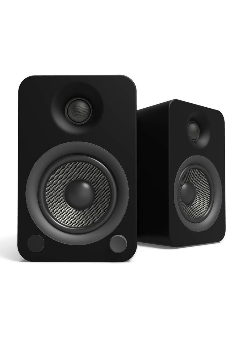 Kanto YU4MB Powered Speakers with Bluetooth and Built-in Phono Preamp | Auto Standby and Startup | Remote Included | 140W Peak Power | Pair | Matte Black