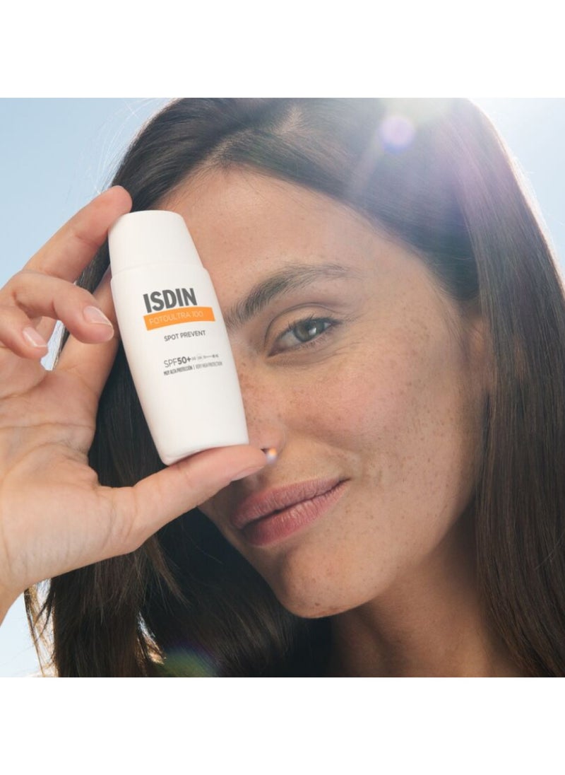 Isdin Fotoultra 100 Spot Prevent SPF 50+ 50ml - Sunscreen for Dark Spots & Hyperpigmentation, Broad-Spectrum Protection