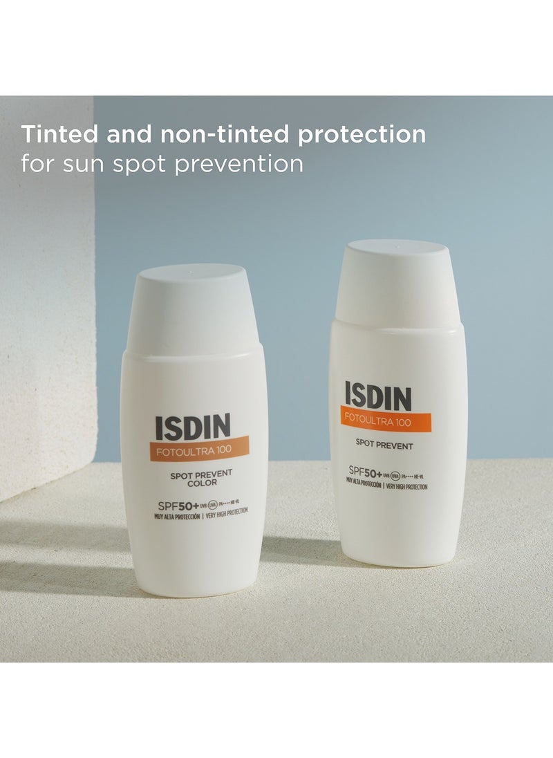 Isdin Fotoultra 100 Spot Prevent SPF 50+ 50ml - Sunscreen for Dark Spots & Hyperpigmentation, Broad-Spectrum Protection