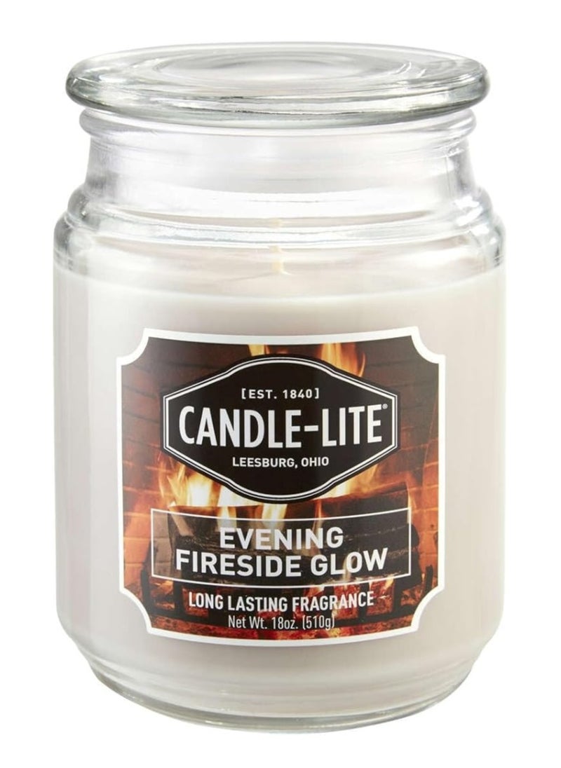 Candle-lite 18 oz Fireside Scented Jar Candle, Cozy Long-Lasting Fragrance