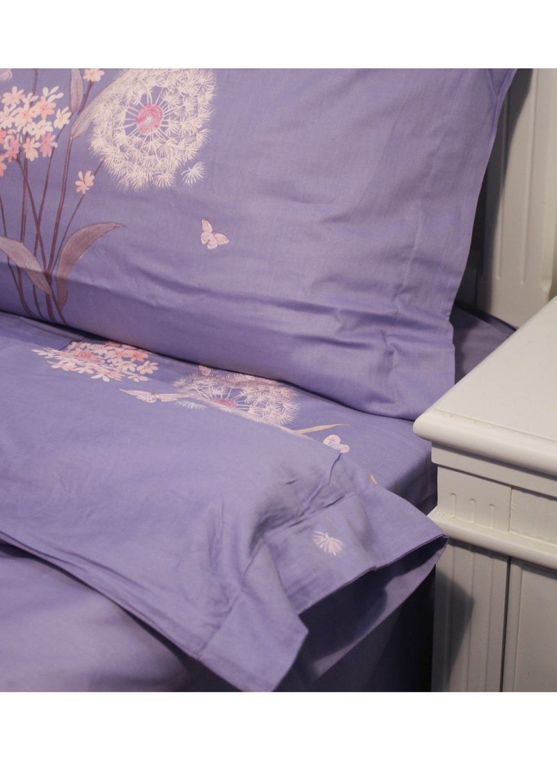 Refined Sulfur Cotton Lan Ting Ruo Meng Purple  200 * 230cm Bed Set of Four Pieces
