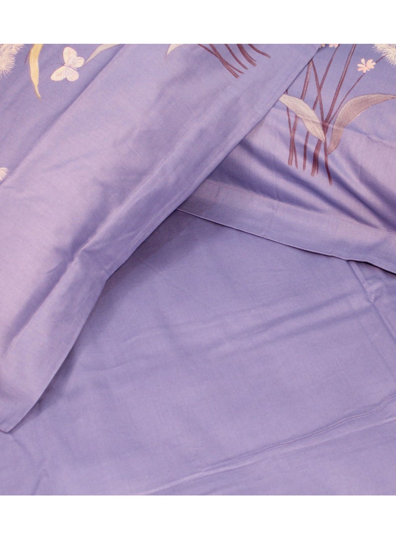 Refined Sulfur Cotton Lan Ting Ruo Meng Purple  200 * 230cm Bed Set of Four Pieces