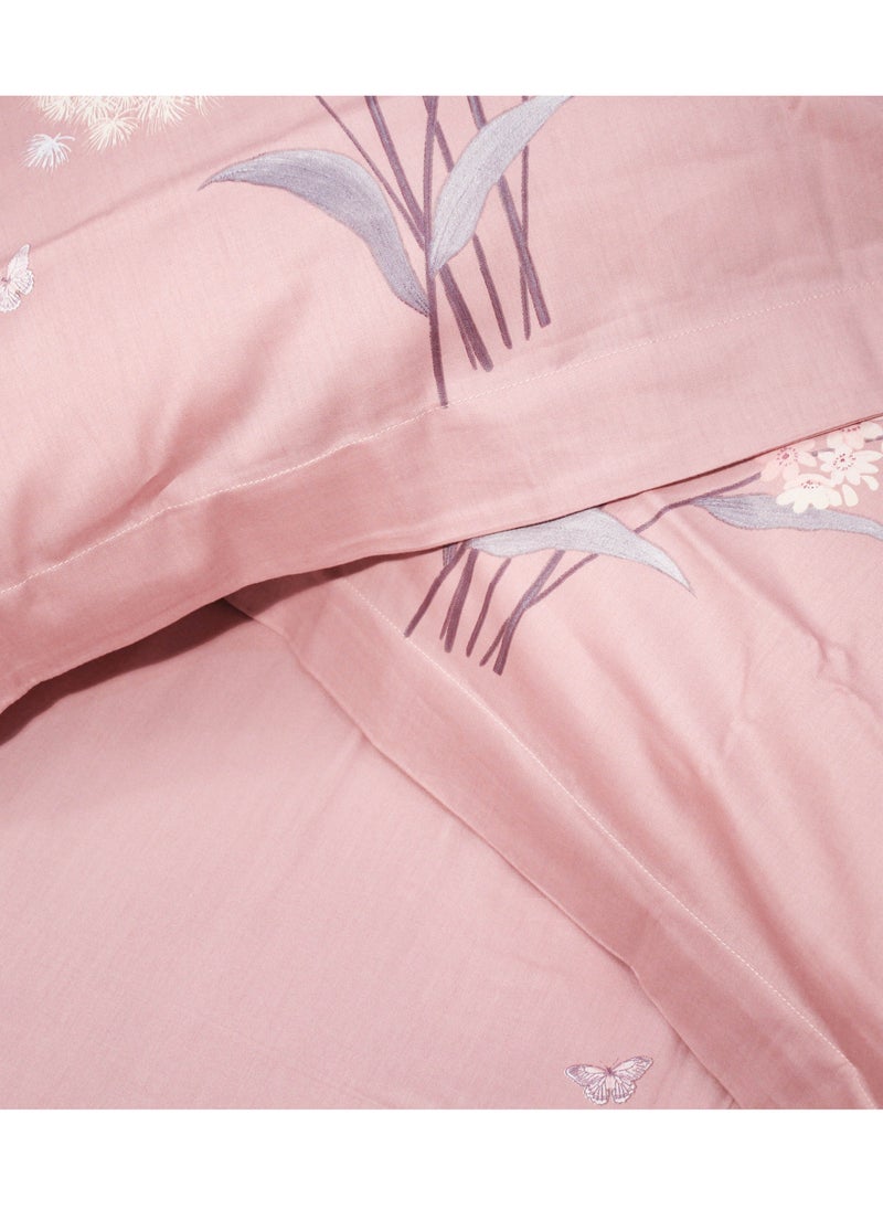 Refined Sulfur Cotton Lan Ting Ruo Meng Pink 200 * 230cm Bed Set of Four Pieces