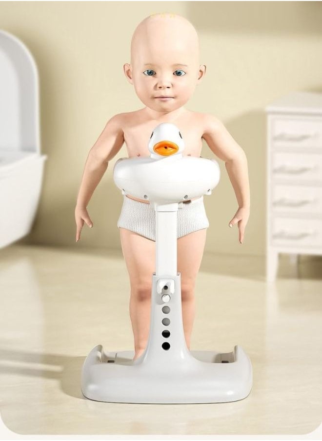 Baby Bath Tub With Stand Hug Bath Tower for Standing Up Themselves, 6-22 Months Toddler Shower Stand Support, Free Mother Hands, Easy Setup, Safe Design, Adjustable Size