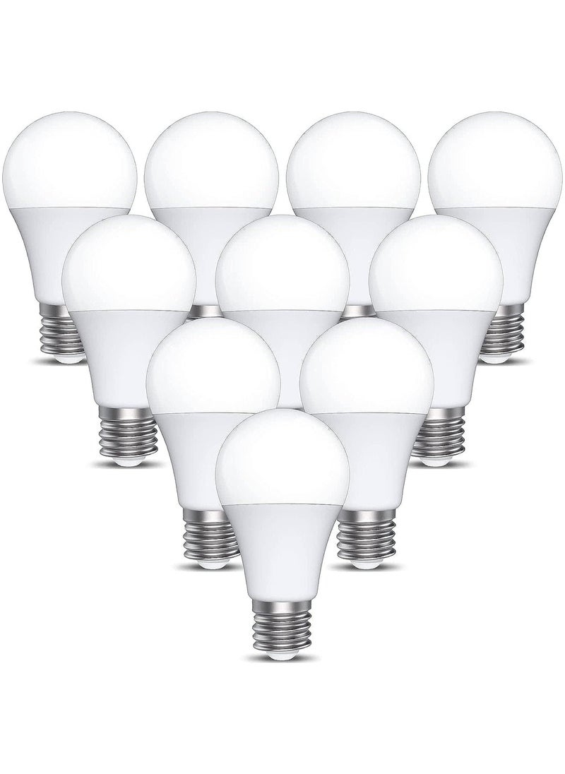 9W 12W 18W LED Light Bulb,Pack of 10,Non-Dimmable,E27 Base,6500K Daylight,Cool White