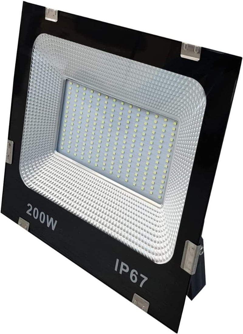 200W LED Floodlight, IP67 Waterproof, 6600 Lumens, 6500K Cool White, Outdoor Lighting