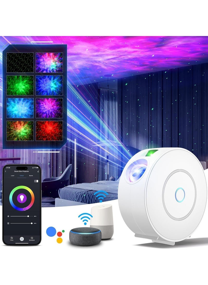 Smart Star Projector Light for Bedroom Control by Smart APP u0026 Voice Control Alexa and Google Home, 3D LED Projector Night Light with Nebula and Timing for Kids Bedroom Party Décor