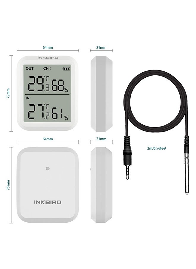 INKBIRD ITH-20R Digital Hygrometer Indoor Indoor Outdoor Wireless Receiver Thermometer Humidity Gauge with Accurate Temperature Humidity Display Monitor (One Receiver One Transmitter)