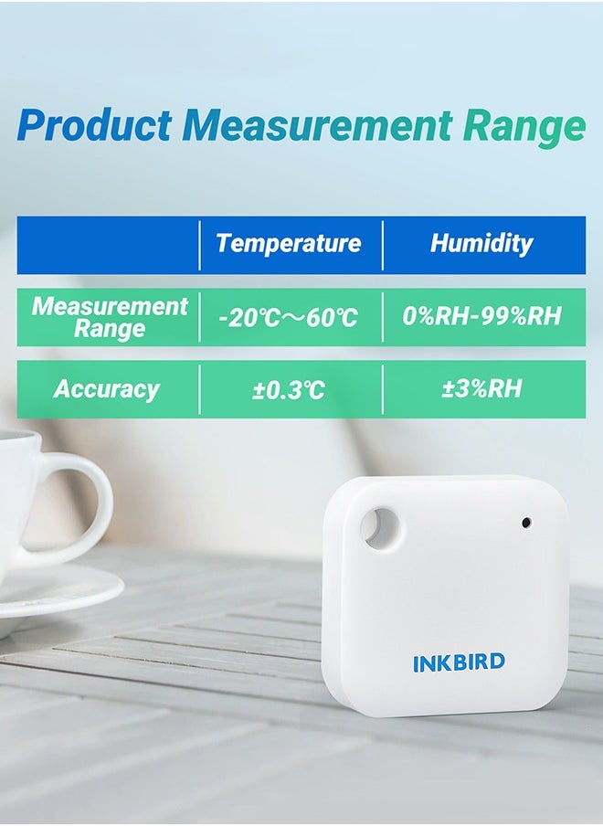 INKBIRD WiFi Thermometer Hygrometer Monitor Smart Temperature Humidity Sensor IBS-TH3 with App Notification Alert 1 Year Data Storage Export Remote Monitor for Greenhouse Wine Cellar Baby Room