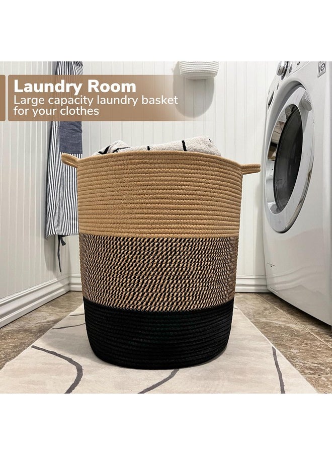 Laundry Basket Large Laundry Hamper, Woven Baskets For Storage, 17.8