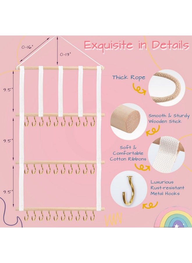 Baby Headband & Bow Holder For Girls Hair Bows, Hanging Baby Headbands Organizer Storage Newborn Headband Holder For Wall, Room, Door Or Closet (1Pcs White)