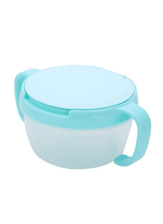 Snack Cup With Double Handle For Kids, Snack Catcher Lid Snack Container For Toddler And Baby,Portable Biscuits Candy Box (Blue)