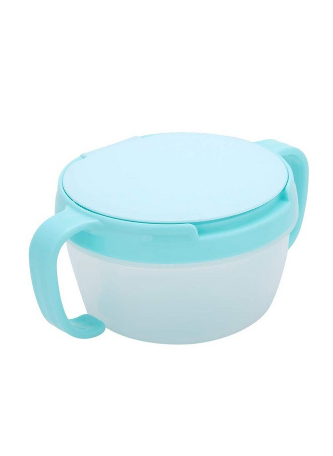 Snack Cup With Double Handle For Kids, Snack Catcher Lid Snack Container For Toddler And Baby,Portable Biscuits Candy Box (Blue)