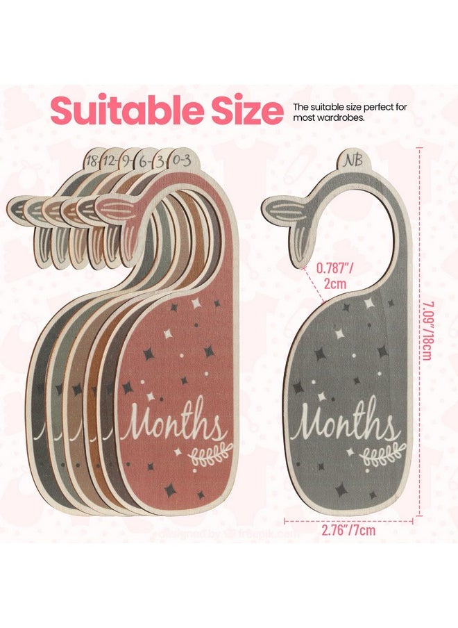 Baby Closet Dividers,7Pcs Wooden Baby Clothes Dividers For Closet,Nursery Closet Dividers,Multi-Color,Baby Size Closet Dividers,Nursery Decor