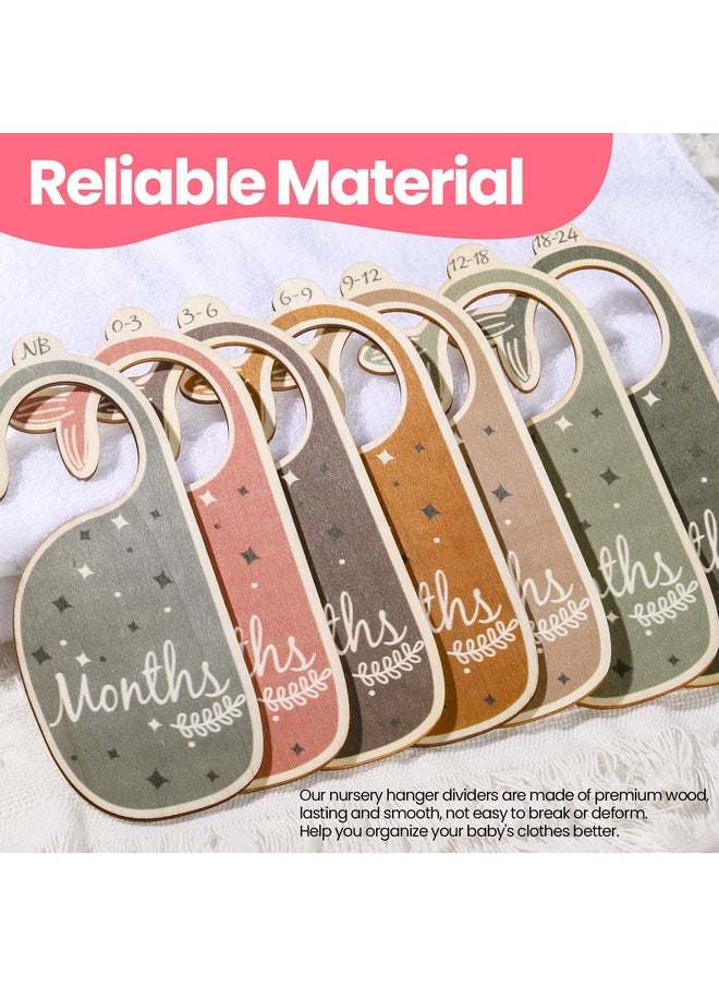 Baby Closet Dividers,7Pcs Wooden Baby Clothes Dividers For Closet,Nursery Closet Dividers,Multi-Color,Baby Size Closet Dividers,Nursery Decor