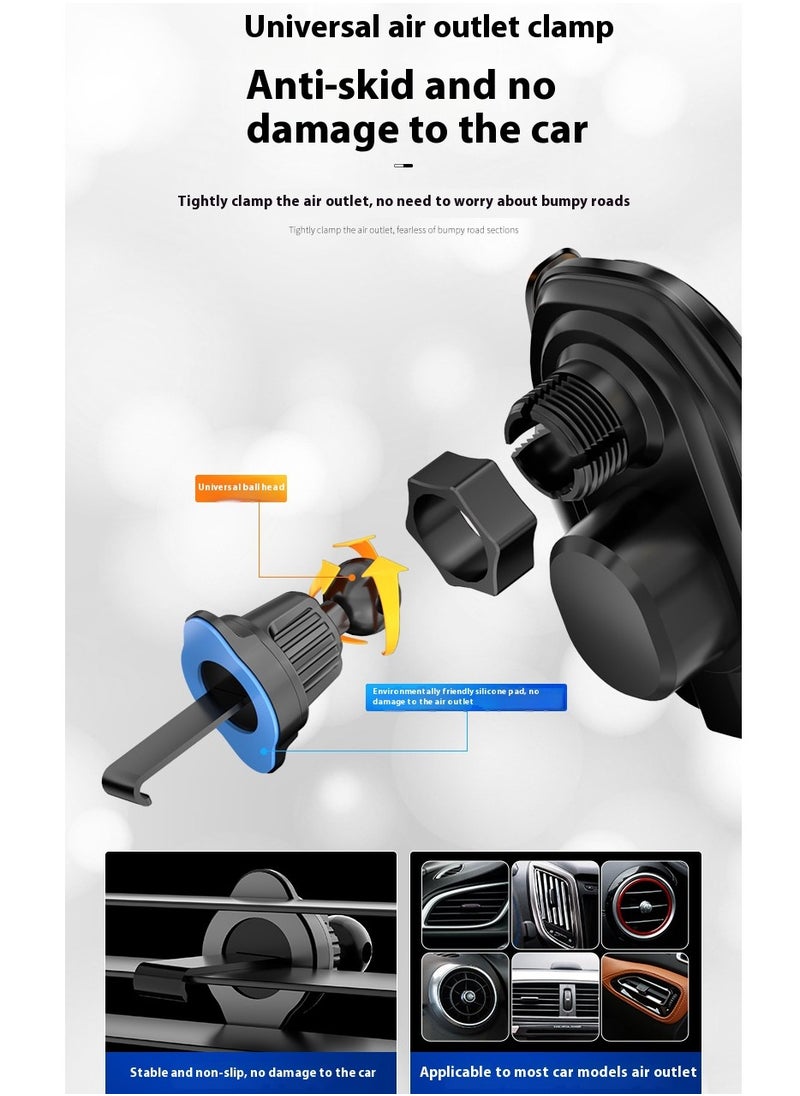 Multi functional ambient light car support bracket with rotatable wireless charging and air outlet car phone holder