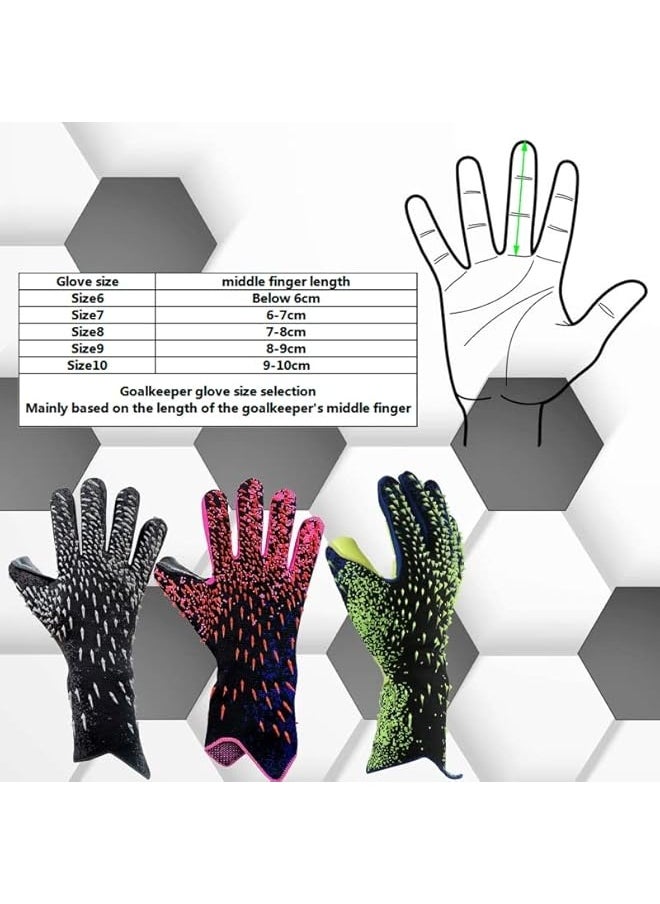 Goalkeeper Gloves,Strong Grip for Soccer Goalie Goalkeeper Gloves with Size 6/7/8/9/10 Football Gloves for Kids Youth and Adult Soccer Gloves