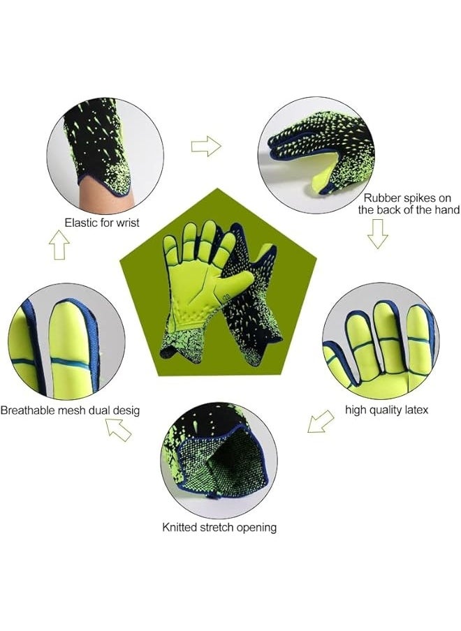 Goalkeeper Gloves,Strong Grip for Soccer Goalie Goalkeeper Gloves with Size 6/7/8/9/10 Football Gloves for Kids Youth and Adult Soccer Gloves