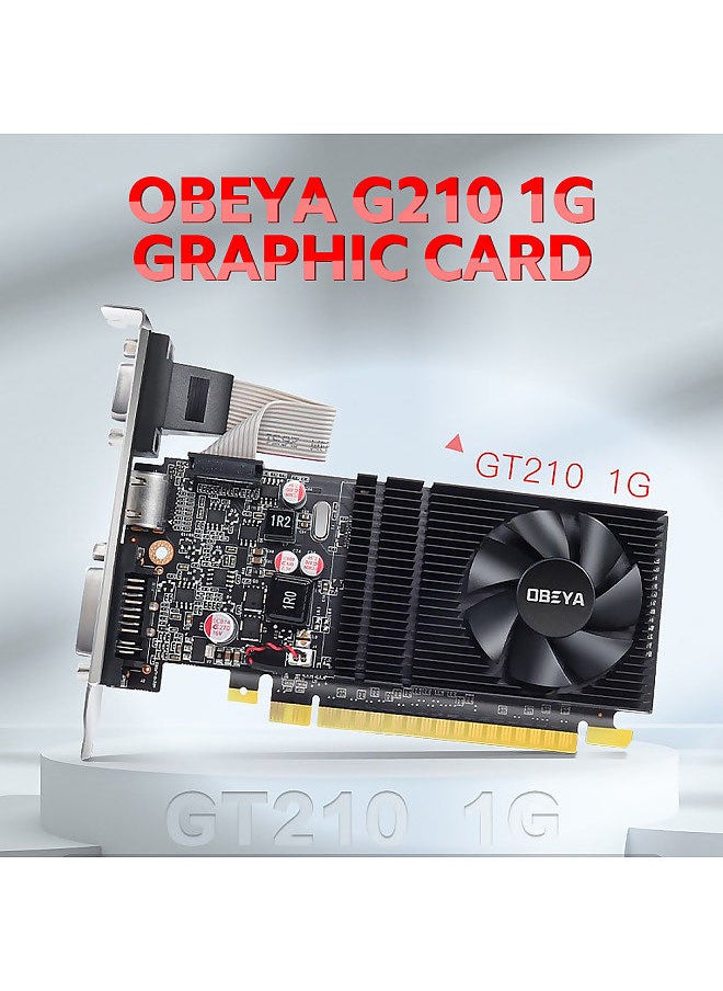 G210 1G Graphic Card 1G/64bit/DDR3 Memory 500MHz Memory Clock Frequency DVI-D+HD+VGA Output Ports