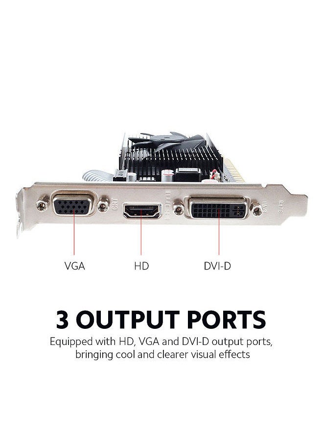 G210 1G Graphic Card 1G/64bit/DDR3 Memory 500MHz Memory Clock Frequency DVI-D+HD+VGA Output Ports