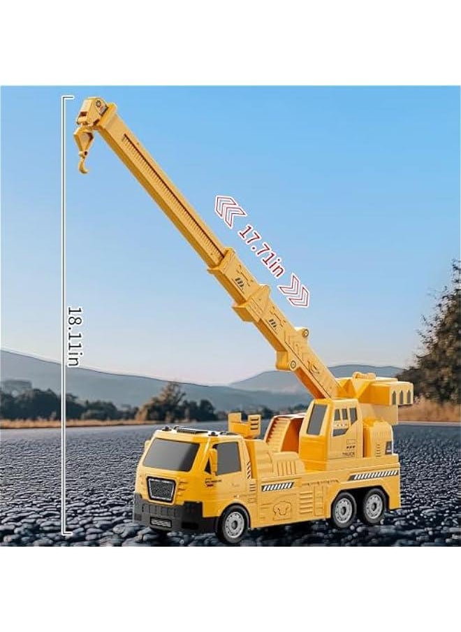 Crane Excavator Toys for Boys Age 3-5, Kids Excavator Crane Truck Toy with Light Sounds, Construction Toys Birthday for 3 4 5 6 Years Old Boys Girls