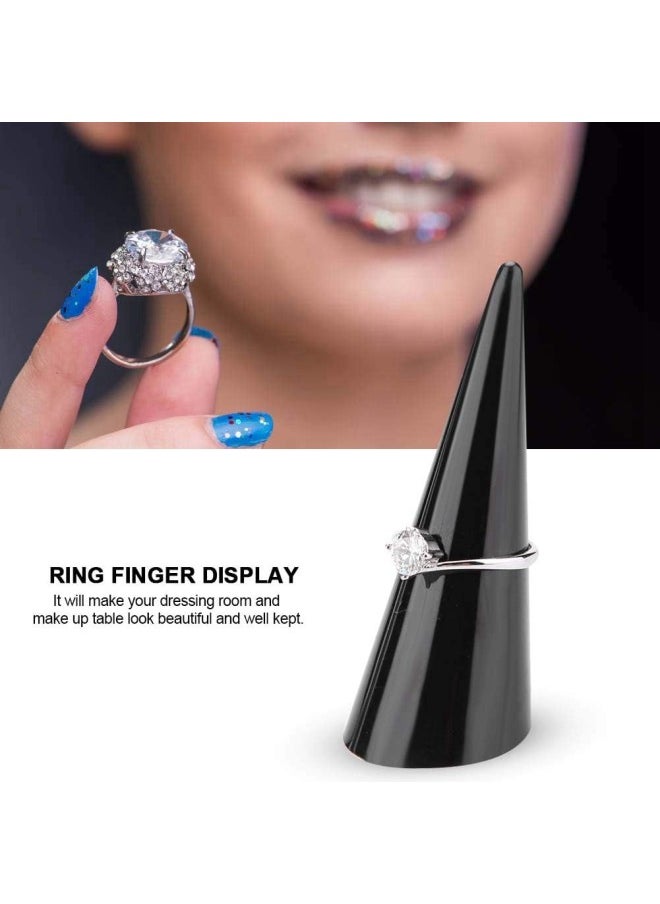 5pcs Single Finger Display Ring Holder, Finger Rings Showcase Stand Jewelry Rings Organizer Ring Holders for Jewelry Store Bed Room(Black)