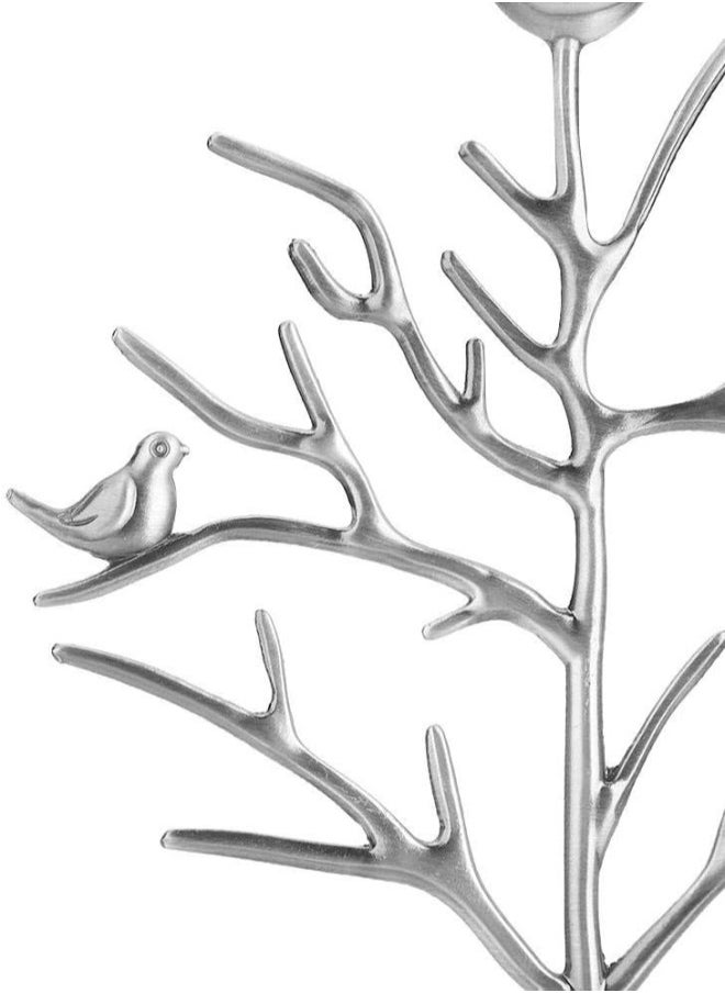 Jewelry Hanger Stand, Jewelry Tree Display Storage Holder Exhibitor for Jewels, Stand Earrings Rings Bracelets Organizer for Jewelry Tree Design(Antique Sliver)