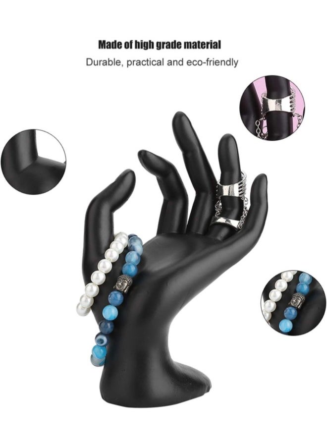 Hand Ring Display, Black Ok Hand Gestured Rings Display Stand Earrings Bracelet Holder Jewelry Organizers Showcase Black Hand Jewellery Stand Hand Mannequin For Rings Jewellery(resin)