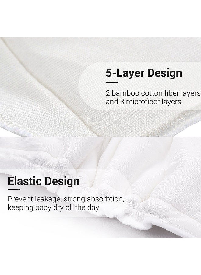 Washable Diaper Pad Pack of 5 Cotton Changing Pads Elastic Design Strong Absorbtion Soft & Breathable Diaper Mats for Baby Infants Toddlers