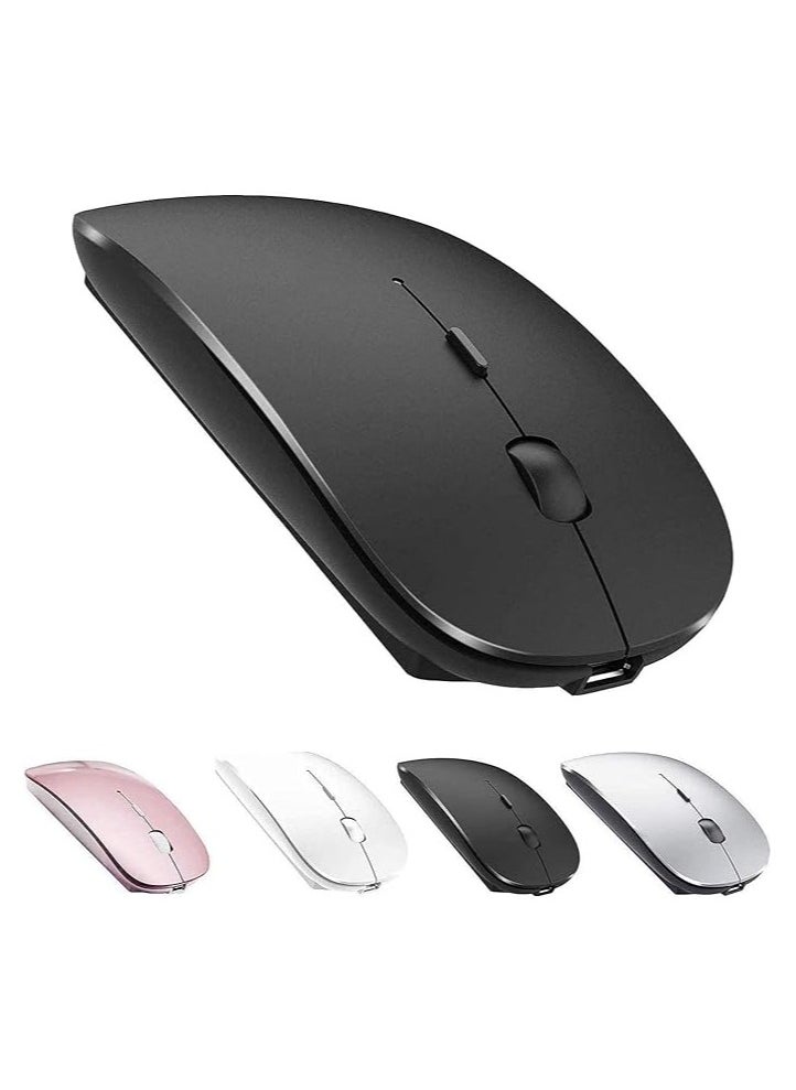 Bluetooth Mouse Rechargeable Wireless Mouse for Notebook,Bluetooth Wireless Mouse for Laptop Bluetooth Mouse for PC Black (Black)