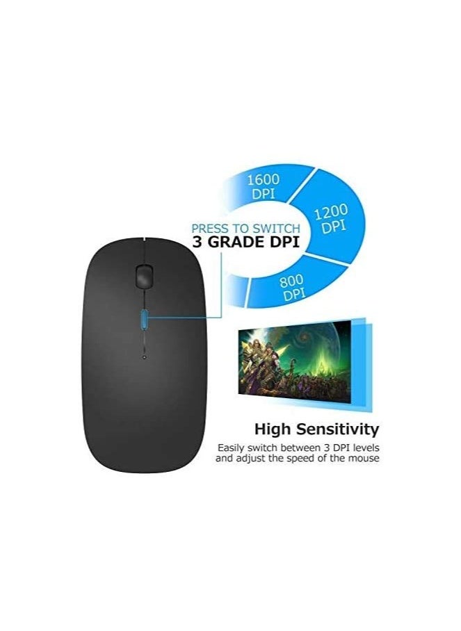 Bluetooth Mouse Rechargeable Wireless Mouse for Notebook,Bluetooth Wireless Mouse for Laptop Bluetooth Mouse for PC Black (Black)