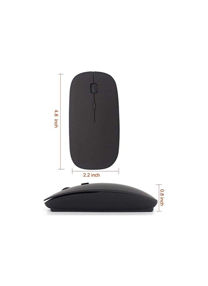 Bluetooth Mouse Rechargeable Wireless Mouse for Notebook,Bluetooth Wireless Mouse for Laptop Bluetooth Mouse for PC Black (Black)