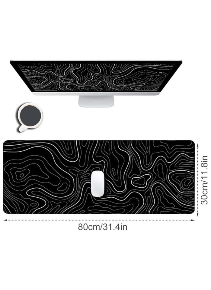 Large Gaming Mouse Pad,Extended Desk(80x30 cm) Mousepad with Stitched Edges, Non-Slip Base, Water Resist Keyboard Pad for Gamer, Office & Home