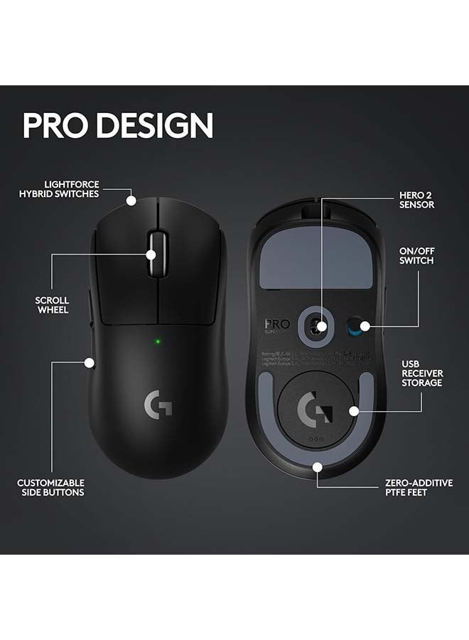 G Pro X Superlight 2 Lightspeed Gaming Mouse - Black - 2.4Ghz