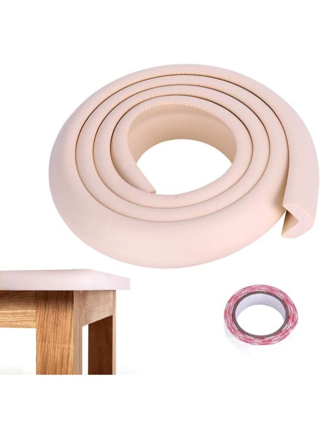 Kids Baby Safety Rubber Bumper Strip, 2M Protectors Table Edge Safe Corner Guard Anti-Collision Bar Protector for Different Size Furniture, Suitable for Home, Nursery(Beige)