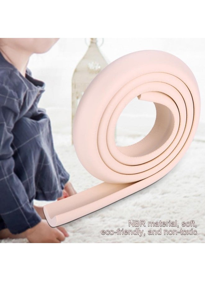 Kids Baby Safety Rubber Bumper Strip, 2M Protectors Table Edge Safe Corner Guard Anti-Collision Bar Protector for Different Size Furniture, Suitable for Home, Nursery(Beige)