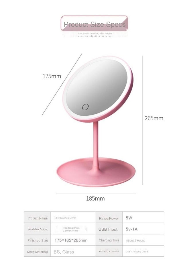 LED Makeup Mirror - Adjustable Tri-Color Lighting Desktop Mirror for All Genders