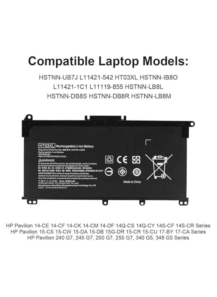 Replace HT03XL L11119-855 Original Laptop Battery for HP Pavilion 14-CD 14-CE 14-CF 14-CK 15-CS 15-DA 15-DB 15-DW 15G-DR 17-BY17-CA L11421-542 L11421-2C2