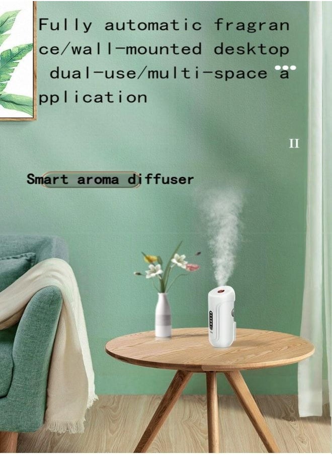 Automatic Air Freshener Dispenser - Wall Mount/Desktop Voice Controlled Auto Sensing Scent Diffuser Wireless Electric Spray Dispenser for Indoor Bedroom, Hotel, Office, Commercial Place, White