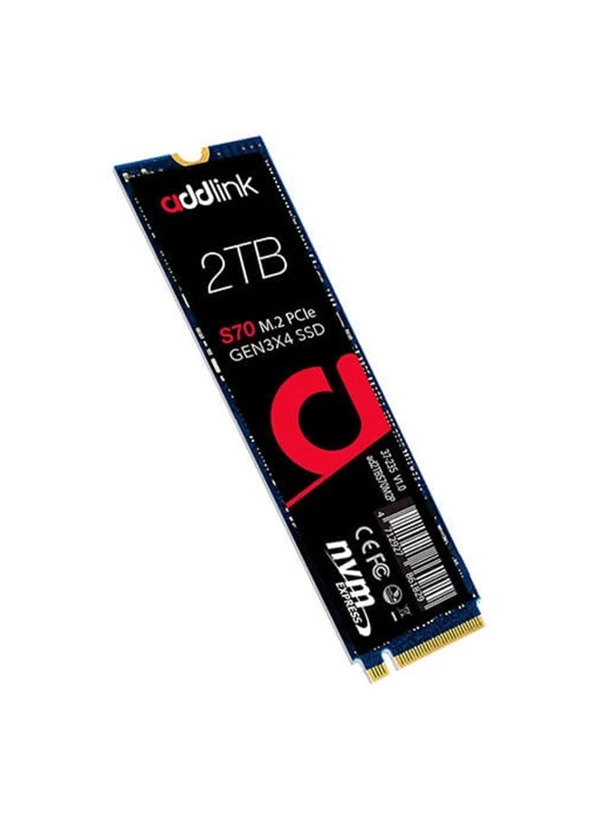 S70 Lite 2TB PCIe Gen3x4 NVMe M.2 2280 SSD – 3500 MB/s Read, 2600 MB/s Write, 3D NAND, SLC Caching, LDPC ECC, Wear Leveling, RAID, TRIM, Over-Provisioning, S.M.A.R.T. | AD2TBS70LTM2P