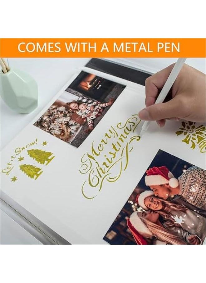 Photo Albums, Extra Large Capacity Family Wedding Picture Albums Photo Book, Magnetic Self-stick Photos Hand Made DIY Albums, Memory Book Holds 3x5, 4x6, 5x7, 6x8, 8x10 Inch Photos (Beige)