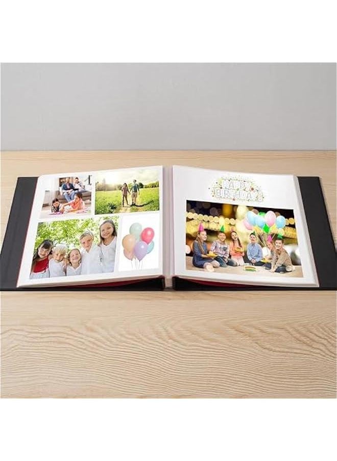 Photo Albums, Extra Large Capacity Family Wedding Picture Albums Photo Book, Magnetic Self-stick Photos Hand Made DIY Albums, Memory Book Holds 3x5, 4x6, 5x7, 6x8, 8x10 Inch Photos (Black)