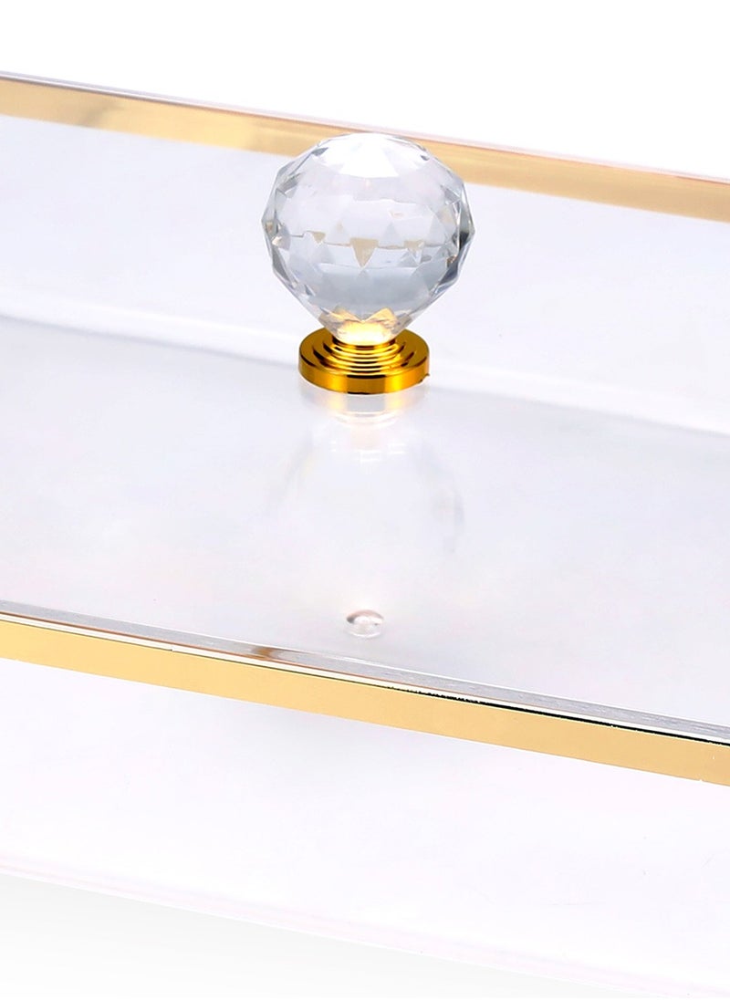 Rectangle Acrylic Tray with Lid  Stylish Serving Tray with Attractive Handle 33x24CM