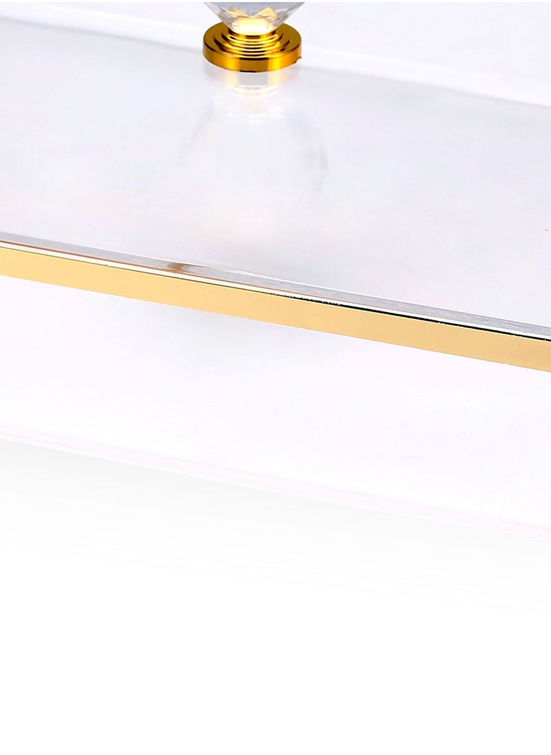 Rectangle Acrylic Tray with Lid  Stylish Serving Tray with Attractive Handle 33x24CM