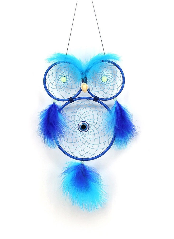 Dream Catcher Blue Evil Eye/Wall Decoration Items For Living Room/Wall Decor Accessories Interior Gadgets/Evil Eye Wall Decoration/Hanging Wall Décor-Blue