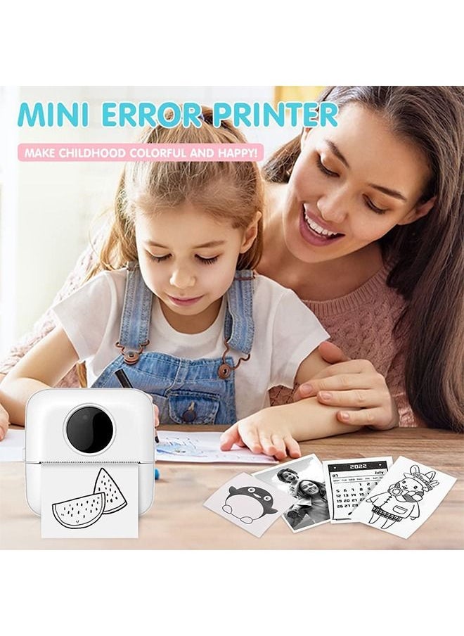 Label Printer, Portable Thermal Printer, Mini Photo Printer, Rechargeable Labeler, Small Bluetooth Inkless Printer with 10 Rolls Thermal Paper for Android and iOS Smartphones