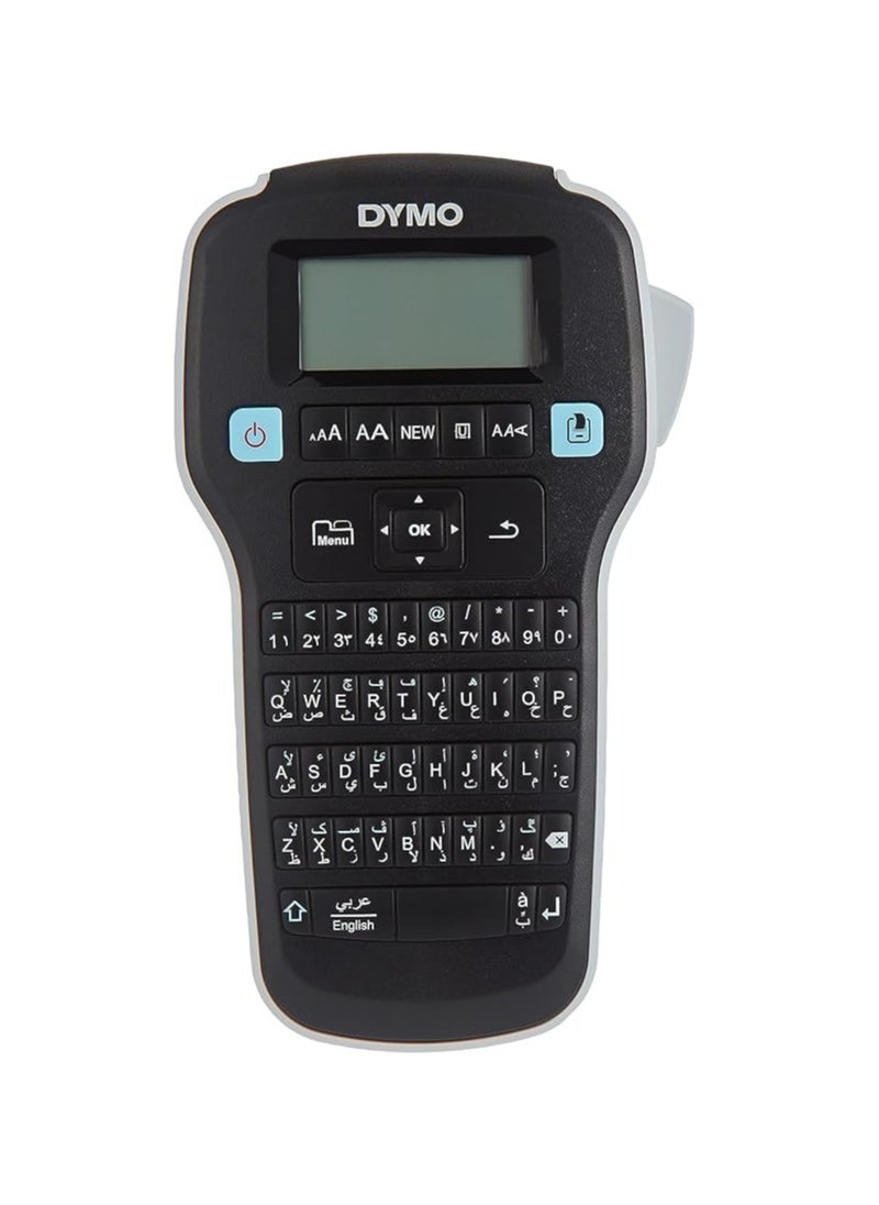 Dymo Lm160 D1 Labelmanager Label Maker With English & Arabic Keyboard Package Included 12Mmx3Mtr Tape, Black, 2097037